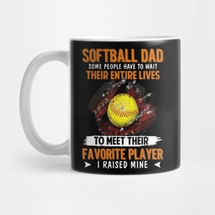 Funny softball dad for men softball dad i raised Mug